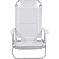 Silla Reclinable Bel Aluminio 6 Pos. Blanco