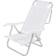 Silla Reclinable Bel Aluminio 6 Pos. Blanco