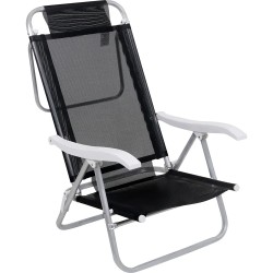 Silla Reclinable Bel Aluminio 6 Pos. Negro