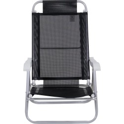 Silla Reclinable Bel Aluminio 6 Pos. Negro