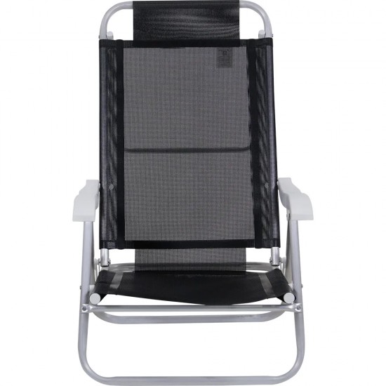 Silla Reclinable Bel Aluminio 6 Pos. Negro