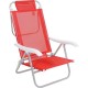 Silla Reclinable Bel Aluminio 6 Pos. Rojo