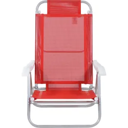 Silla Reclinable Bel Aluminio 6 Pos. Rojo