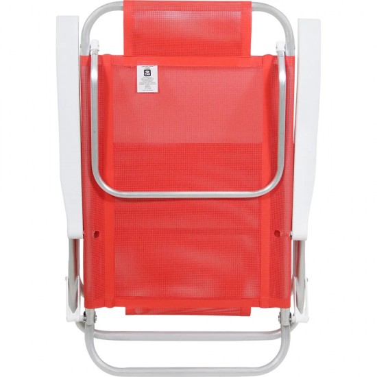 Silla Reclinable Bel Aluminio 6 Pos. Rojo