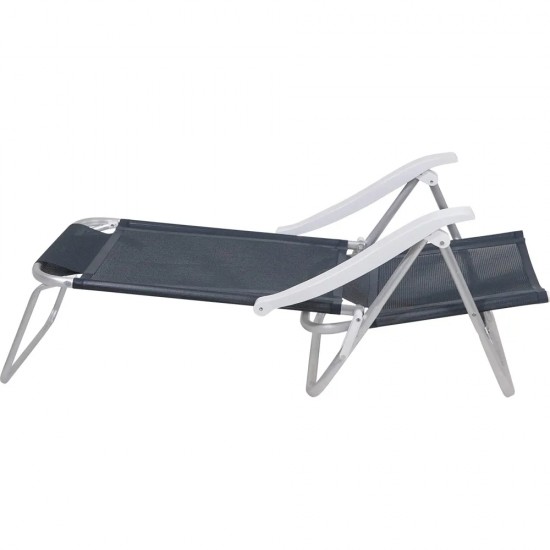Silla Reclinable Bel Aluminio 6 Pos. Gris