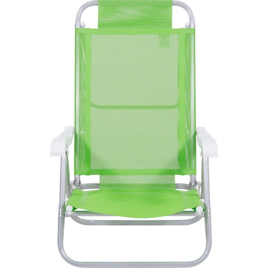 Silla Reclinable Bel Aluminio 6 Pos. Verde
