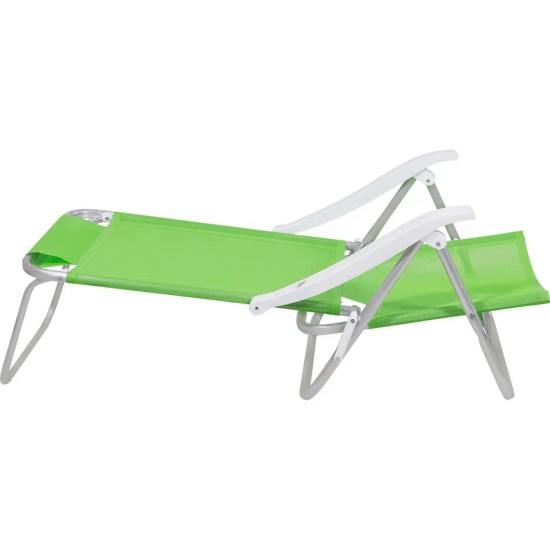 Silla Reclinable Bel Aluminio 6 Pos. Verde