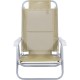 Silla Reclinable Bel Aluminio 6 Pos. Beige