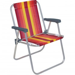 Silla Alta Bel Aluminio Rayas Rojo