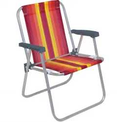 Silla Alta Bel Aluminio Rayas Rojo