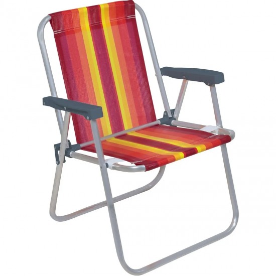 Silla Alta Bel Aluminio Rayas Rojo