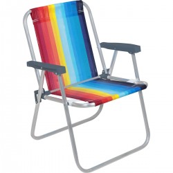 Silla Alta Bel Aluminio Rayas Rojo/Celeste