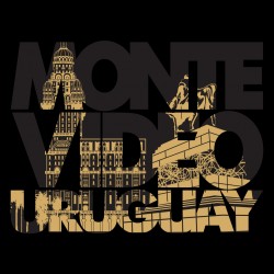 Camiseta Montevideo Negra Dorado