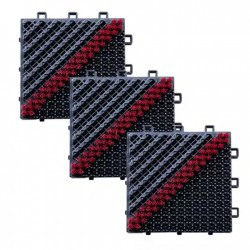 Piso Felpudo Encastrable 15x15 Negro/Rojo