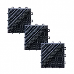 Piso Felpudo Encastrable 15x15 Negro/Gris