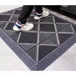 Piso Felpudo Encastrable 15x15 Negro/Gris