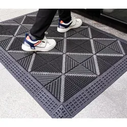 Piso Felpudo Encastrable 15x15 Negro/Gris