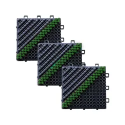 Piso Felpudo Encastrable 15x15 Negro/Verde