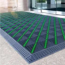 Piso Felpudo Encastrable 15x15 Negro/Verde