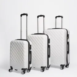 Set Valijas Abs 20" 24" 28" Blanco