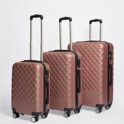 Set Valijas Abs 20" 24" 28" Rosa Sepia