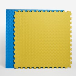 Tatami 100x100x2cm. Amarillo/Azul