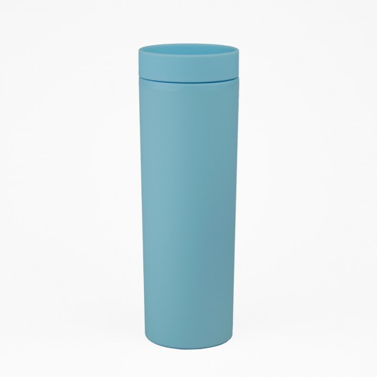 Vaso Plastico 500ml con Sorbito Azul / Cel.