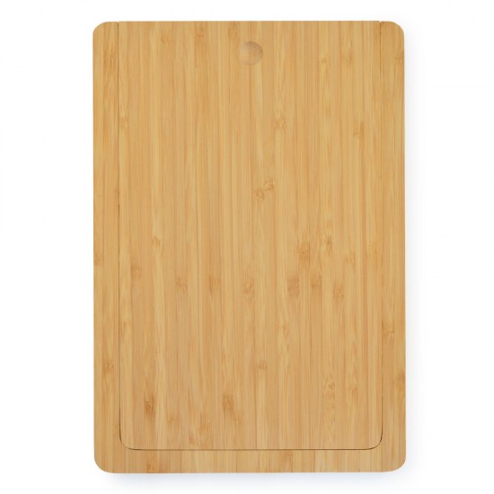 Tabla Parrillera Bamboo Premium con tapa y cubiertos 30x20 cm