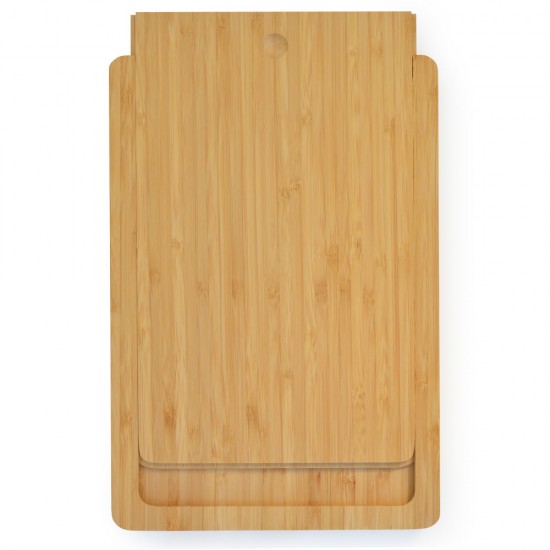 Tabla Parrillera Bamboo Premium con tapa y cubiertos 30x20 cm