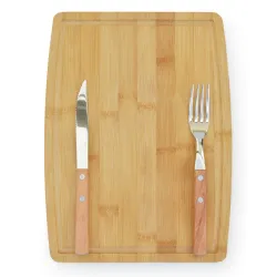 Tabla Parrillera Bamboo Premium c/cubiertos 30x22 cm