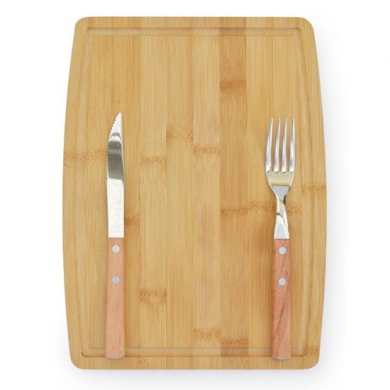 Tabla Parrillera Bamboo Premium c/cubiertos 30x22 cm Tabla Parrillera Bamboo Premium c/cubiertos 30x22 cm