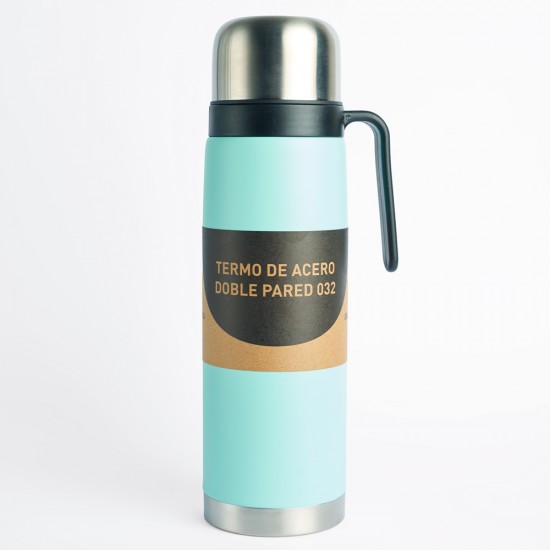 Termo de Acero Doble Pared 1000ml 032 Turquesa