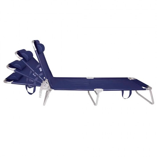 Reposera Plegable con almohada Azul -Aluminio