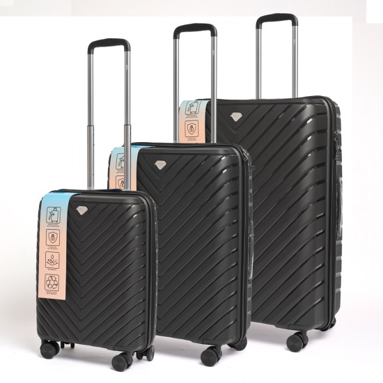 Set Valijas Polipropileno Premium 20" 24" 28" Negro Set Valijas Polipropileno Premium 20" 24" 28" Negro