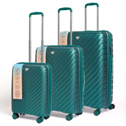 Set Valijas Polipropileno Premium 20" 24" 28" Verde