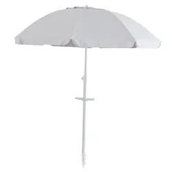 Sombrilla de Playa con Anclaje 2m Blanco